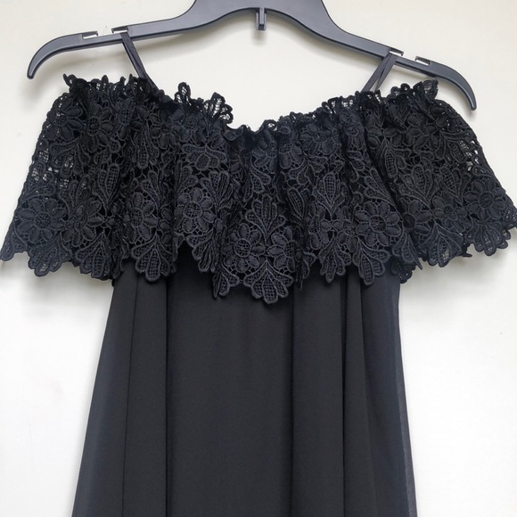 Eliza J Black Lace Off Shoulder Tunic Dress - Picture 2 of 5